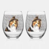 Sheltie -Sable   Weinglas Ohne Stiel (Vorderseite)