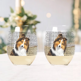 Sheltie -Sable Weinglas Ohne Stiel