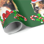 Sheltie Santa Christmas Geschenkpapier (Rolleneckpunkt)
