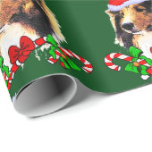 Sheltie Santa Christmas Geschenkpapier (Rolleneckpunkt)