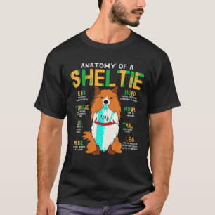 Sheltie Shetland Sheepdog Anatomie Funny Dog Mama T-Shirt