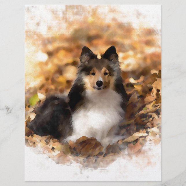 Sheltie Shetland Sheepdog Art Malerei (Vorderseite)