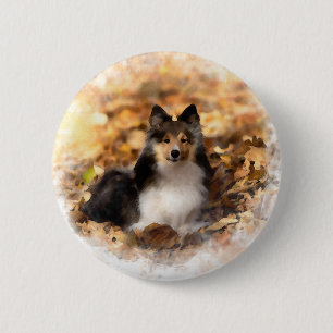 Sheltie Shetland Sheepdog Art Malerei Button