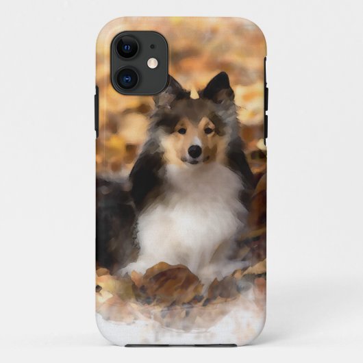 Sheltie Shetland Sheepdog Art Malerei Case-Mate iPhone Hülle (Rückseite)