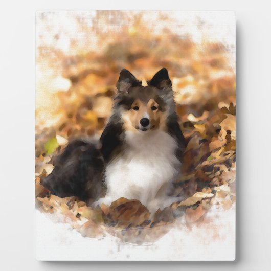 Sheltie Shetland Sheepdog Art Malerei Fotoplatte (Vorderseite)
