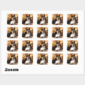 Sheltie Shetland Sheepdog Art Malerei Quadratischer Aufkleber (Blatt)