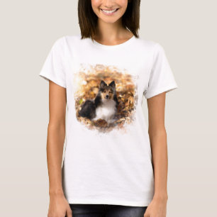 Sheltie Shetland Sheepdog Art Malerei T-Shirt