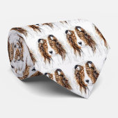 Sheltie Shetland Sheepdog Bust Krawatte (Gerollt)