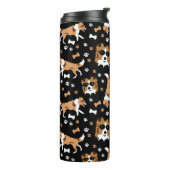 Sheltie Shetland Sheepdog Collie Pattern Pawprint Thermosbecher (Nach links gedreht)