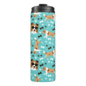 Sheltie Shetland Sheepdog Collie Pattern Pawprint Thermosbecher (Vorderseite)