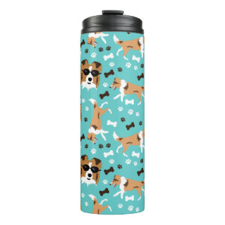 Sheltie Shetland Sheepdog Collie Pattern Pawprint Thermosbecher