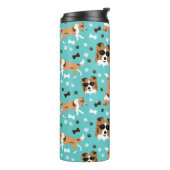 Sheltie Shetland Sheepdog Collie Pattern Pawprint Thermosbecher (Nach links gedreht)
