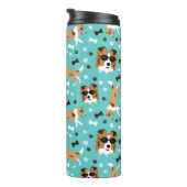 Sheltie Shetland Sheepdog Collie Pattern Pawprint Thermosbecher (Nach rechts gedreht)