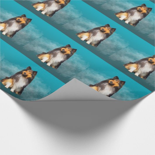 Sheltie Shetland Sheepdog Geschenkpapier (Ecke)