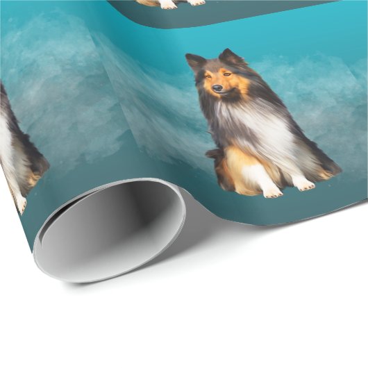Sheltie Shetland Sheepdog Geschenkpapier (Rolleneckpunkt)