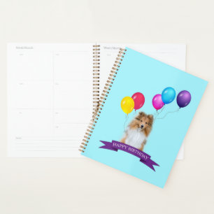 Sheltie Shetland Sheepdog Happy Birthday Geschenkt Planer