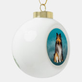 Sheltie Shetland Sheepdog Keramik Kugel-Ornament (Links)