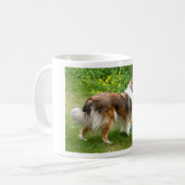 Sheltie Shetland Sheepdog Painting Kaffeetasse (Vorderseite Links)