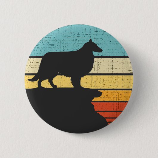 Sheltie Shetland Sheepdog Retro Vintager Hund Love Button (Vorderseite)