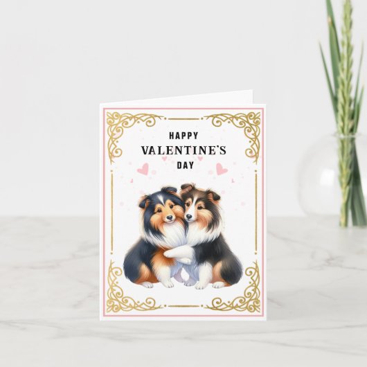Sheltie | Shetland Sheepdog | Valentinstag Karte (Vorderseite)