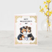 Sheltie | Shetland Sheepdog | Valentinstag Karte (Gelbe Blume)