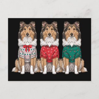 Sheltie Shetland Sheepdog Weihnachts-Hässliche-Sch Feiertagspostkarte
