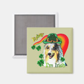 Sheltie St. Patricks Day Magnet (Vorderseite/Rückseite)
