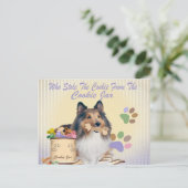 Sheltie stahl das Cookie von Cookie JAR Cards Postkarte (Stehend Vorderseite)