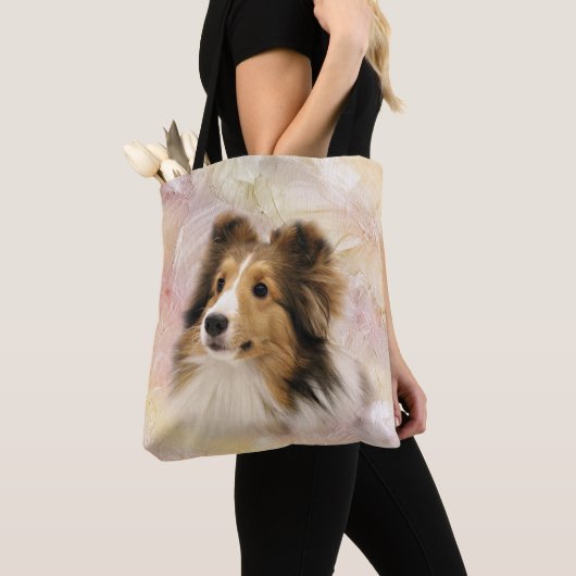 Sheltie stellen gegenüber tasche (Von Nahem)