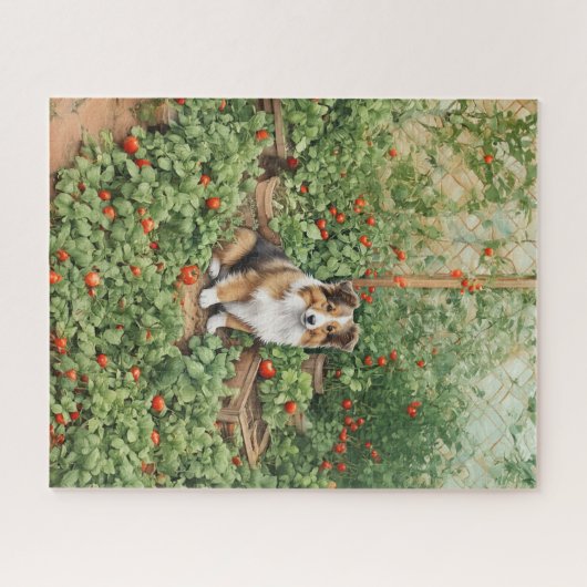 Sheltie Tomato Garden Guardian Puzzle (Horizontal)