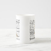 Sheltie Tracks Knochen-China Tasse (Vorderseite)