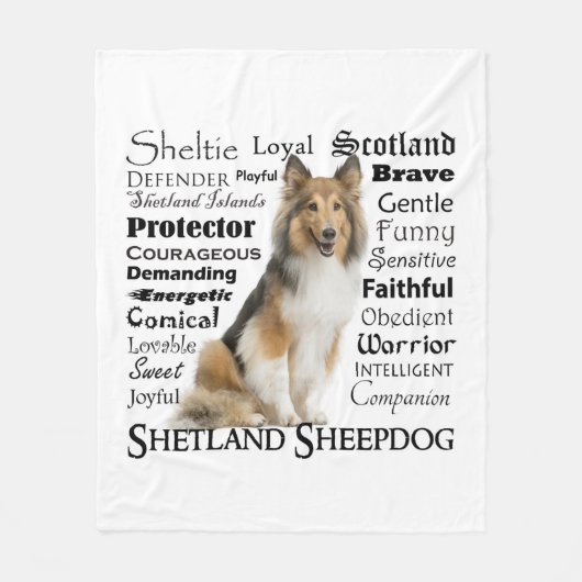 Sheltie Traits Fleece Blanket (Vorderseite)