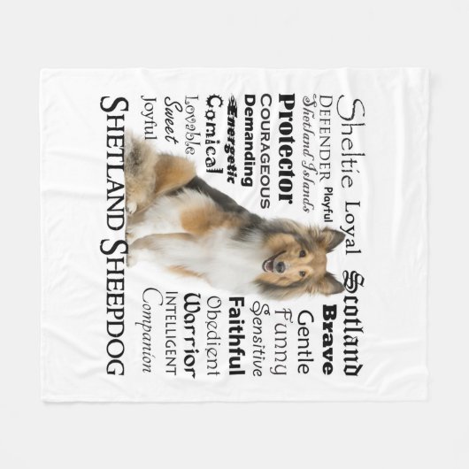 Sheltie Traits Fleece Blanket (Vorderseite (Horizontal))