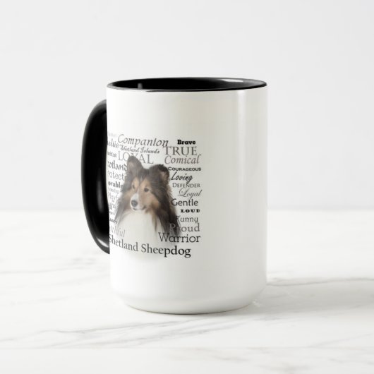 Sheltie Traits Tasse (Vorderseite Links)