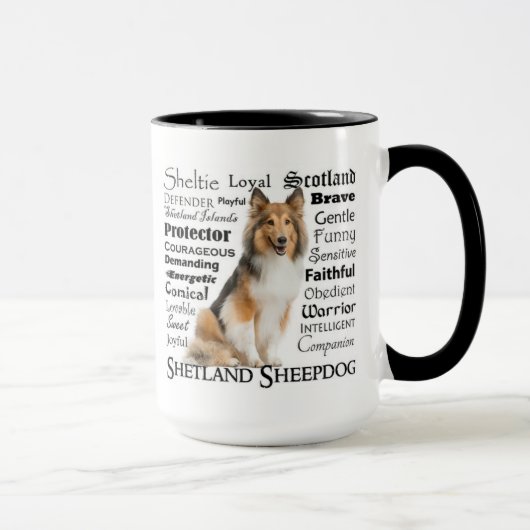 Sheltie Traits-Tasse Tasse (Rechts)