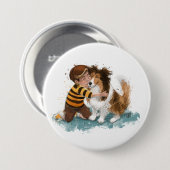 Sheltie und Boy Hug Button (Vorne & Hinten)
