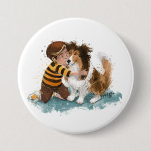 Sheltie und Boy Hug Button