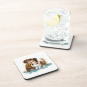 Sheltie und Boy Hug Getränkeuntersetzer (Rechte Seite)