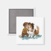 Sheltie und Boy Hug Magnet (Vorderseite/Rückseite)