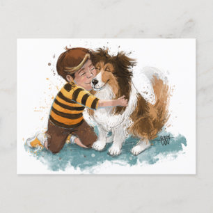 Sheltie und Boy Hug Postkarte