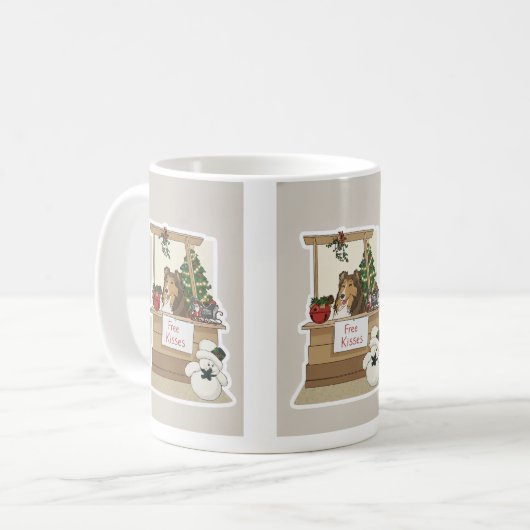 Sheltie under the mistletoe kaffeetasse (Vorderseite Links)