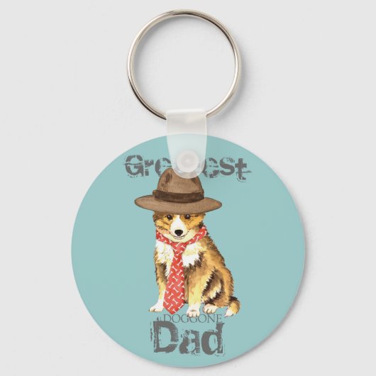 Sheltie Vater Schlüsselanhänger (Vorderseite)