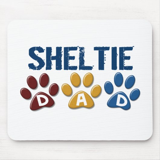 SHELTIE Vater-Tatzen-Druck 1 Mousepad (Vorne)