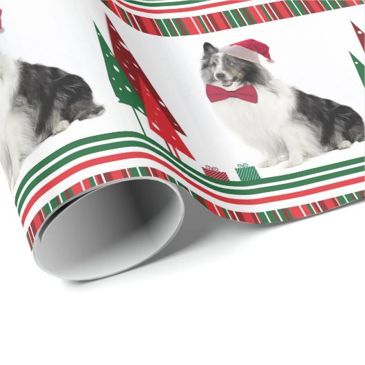 Sheltie WeihnachtsPackpapier Geschenkpapier (Rolleneckpunkt)