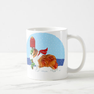 Sheltie Weihnachtspost-Zobel Kaffeetasse