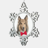 Sheltie Weihnachtsschmuck Schneeflocken Zinn-Ornament (Rechts)