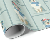 Sheltie-Wintermuster-Geschenkpapier Geschenkpapier (Rolleneckpunkt)