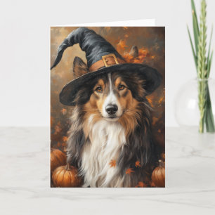 Sheltie Witch Halloween Feiertagskarte
