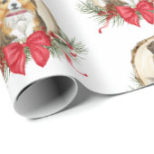 Sheltie Wood Slice Weihnachtswrapping Paper Geschenkpapier (Rolleneckpunkt)