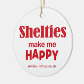 Shelties machen mich glücklich keramik ornament (Links)